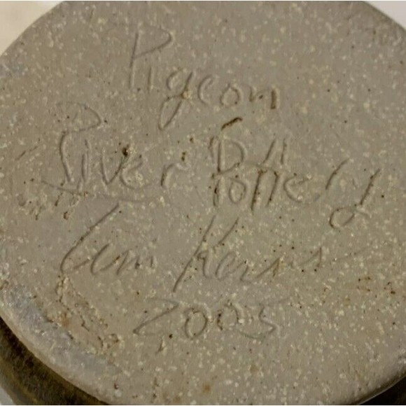 Pigeon River Pottery Tim Kerns Signed Brown Drip 6" Vase Early 2005 Wheel Thrown - Picture 13 of 16